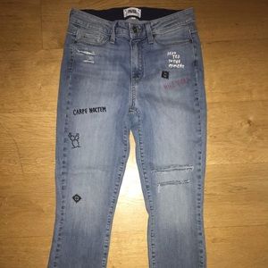 cute designer paige embroidered jeans